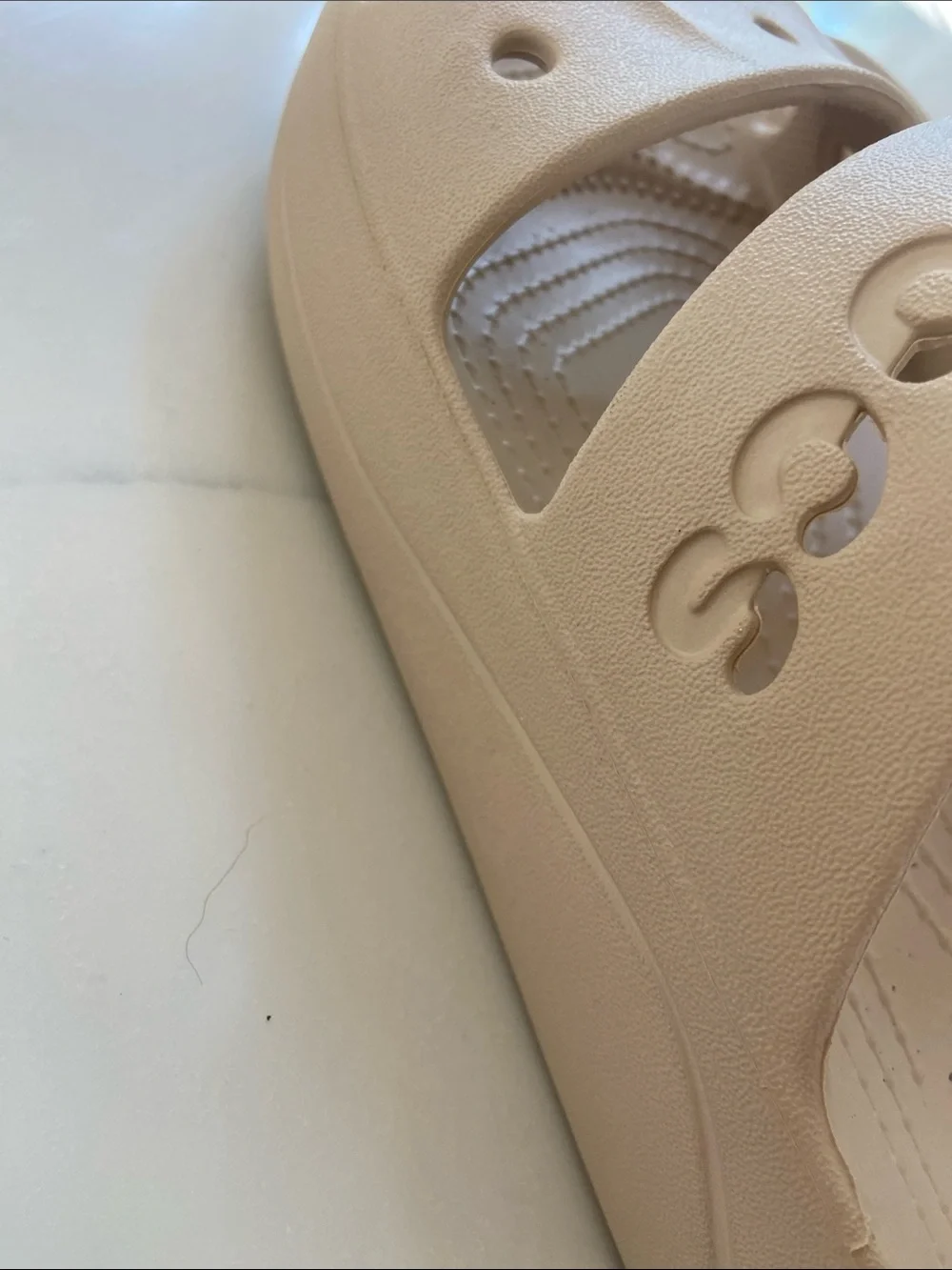 CROCS Kids Beige Dual-Strap Slide Sandals